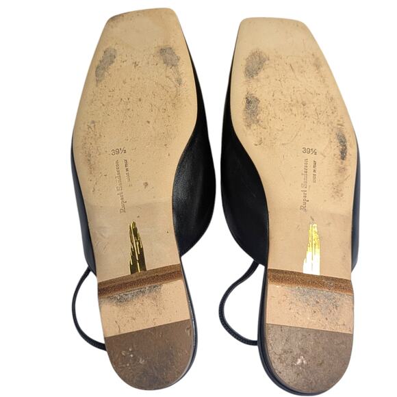 Rupert Sanderson Slingback Black Leather Square Toe Flats sz 8.5 - Picture 6 of 6